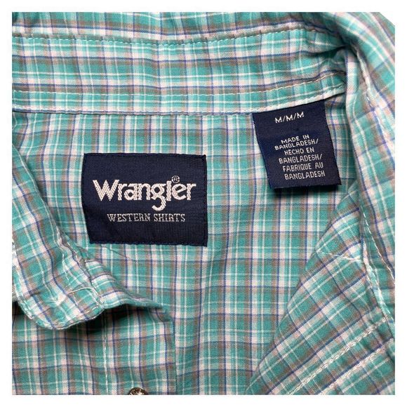Wrangler Western Plaid Shirt M - Picture 4 of 7